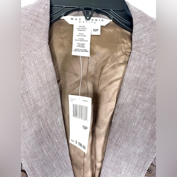 Maxx Studio Petite Women Size 10P Brown Peplum Blazer Jacket NWT MSRP 198 - Picture 7 of 8